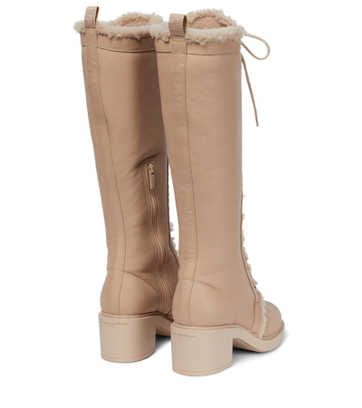 Shop Gianvito Rossi North Shearling-lined Leather Boots In Mousse