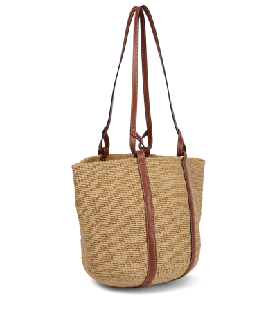 Shop Chloé X Mifuko Large Basket Tote In Sepia Brown