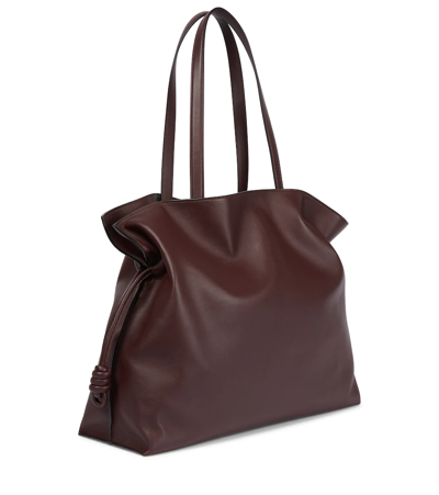 Shop Loewe Flamenco Xl Leather Shoulder Bag In Prune
