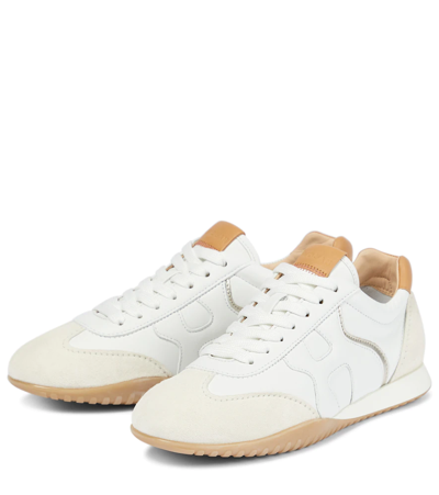 Shop Hogan Olympia-z Leather And Suede Sneakers In 0