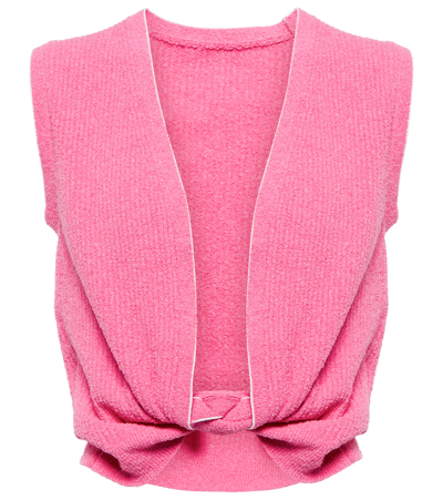 Shop Jacquemus Le Haut Noué Sweater Vest In Pink