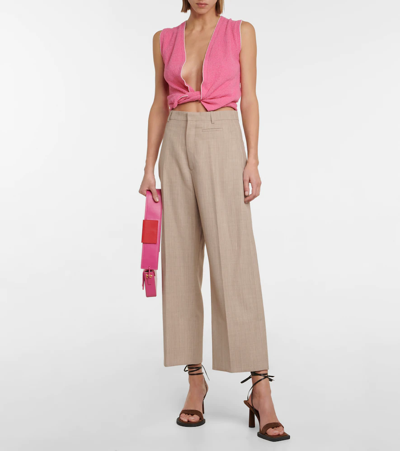 Shop Jacquemus Le Haut Noué Sweater Vest In Pink