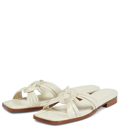 Shop Souliers Martinez Dario Leather Sandals In White