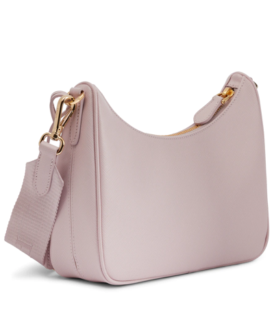 Prada Re-edition 2005 Small Leather Shoulder Bag In Alabastro 1