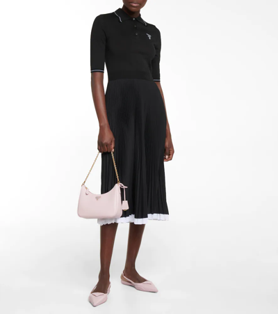 Prada Re-edition 2005 Small Leather Shoulder Bag In Alabastro 1