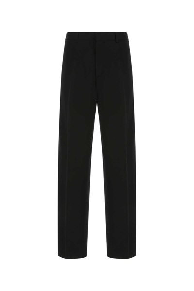 Shop Versace Wide Leg High Waist Tailored Pants In Black