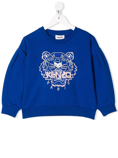 Shop Kenzo Tiger Print Sweatshirt In Blue