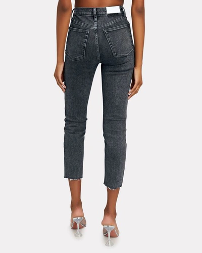 Shop Re/done 90s High-rise Ankle Crop Jeans In Stoned Noir
