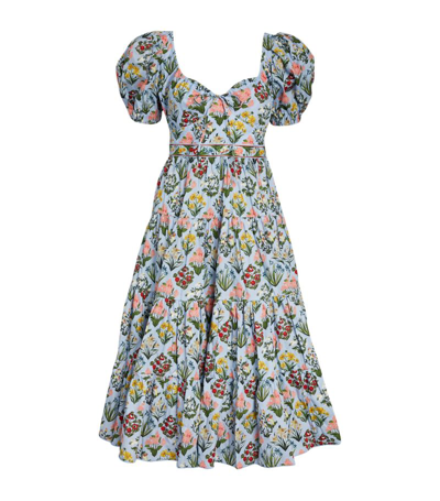 Shop Agua By Agua Bendita Cotton Floral Palmera Dress In Multi