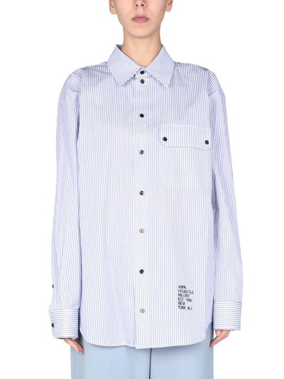 Shop Helmut Lang "twin Stripe" Shirt In Blue