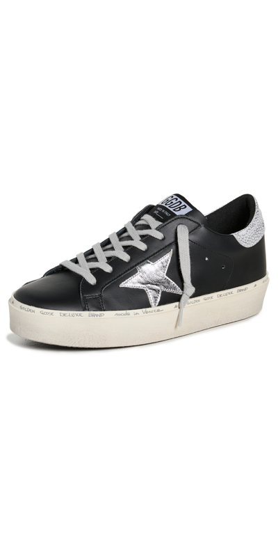 Shop Golden Goose Hi Star Platform Sneakers In Black/silver