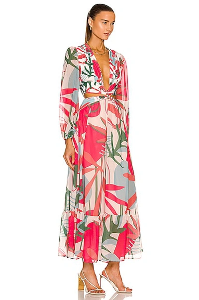 Shop Patbo Rio Print Plunge Maxi Dress In Pink