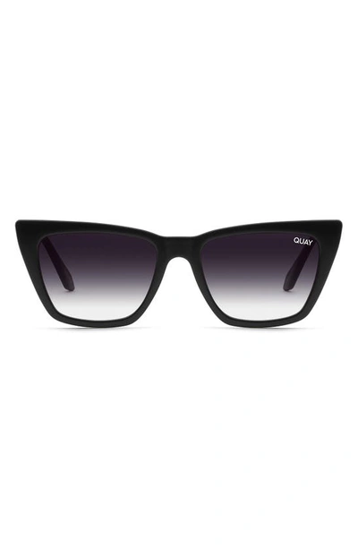 Shop Quay Call The Shots 48mm Gradient Cat Eye Sunglasses In Black / Fade