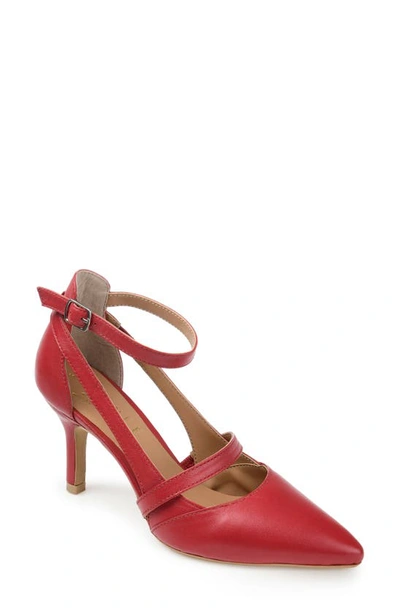 Shop Journee Signature Vallerie Pointed Toe Pump In Red Leather