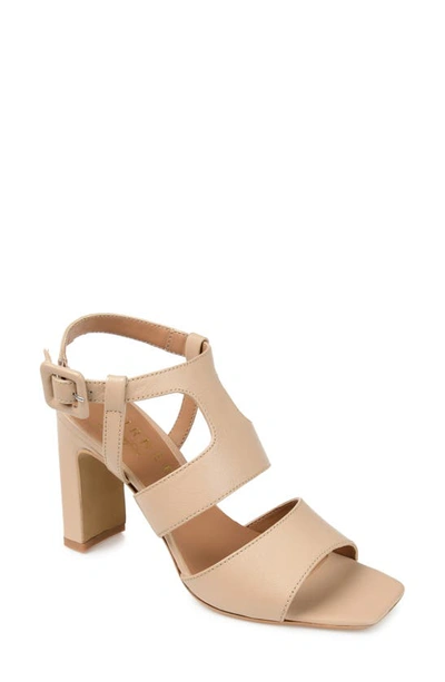 Shop Journee Signature Beckie Block Heel Sandal In Beige