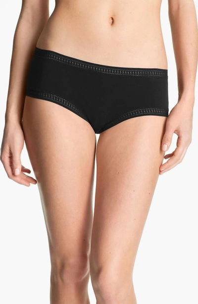 Shop On Gossamer 'cabana' Cotton Boyshorts In Black