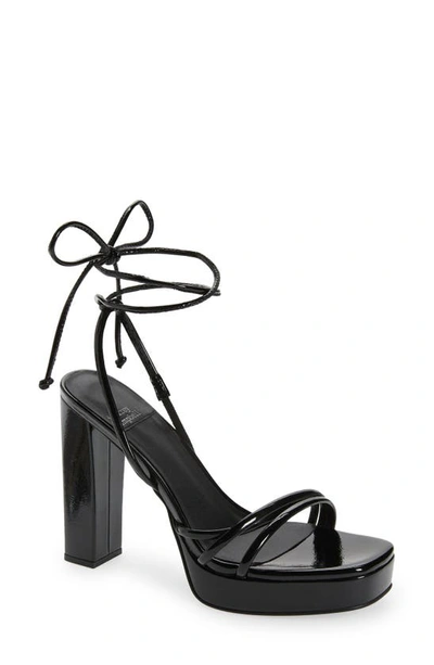 Shop Jeffrey Campbell Presecco Sandal In Black Crinkle Patent