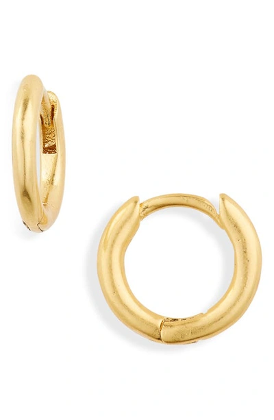 Shop Madewell Skinny Huggie Hoop Earrings In Vintage Gold