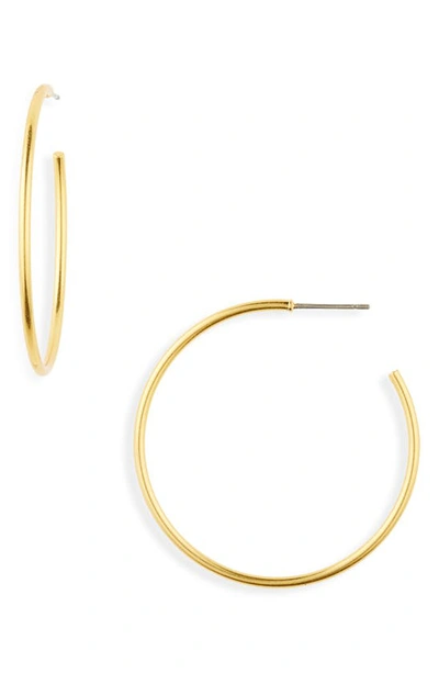 Shop Madewell Medium Hoop Earrings In Vintage Gold
