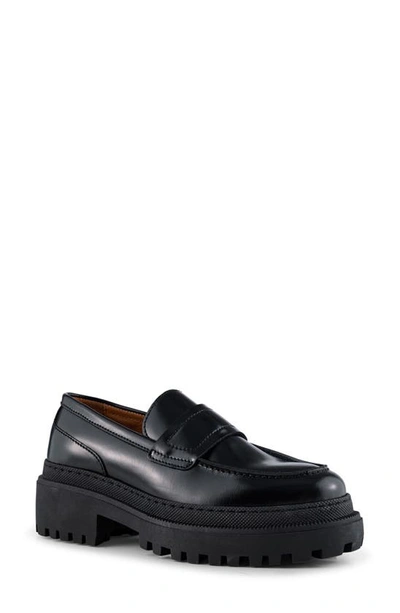 Shop Shoe The Bear Iona Saddle Loafer In Black Polido High Shine