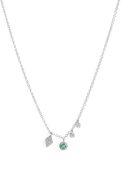 Shop Meira T Emerald & Diamond Necklace In Green