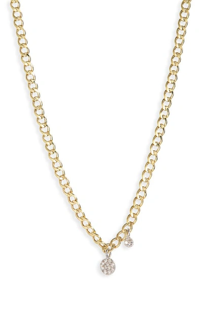Shop Meira T Diamond Disc Necklace In Yellow