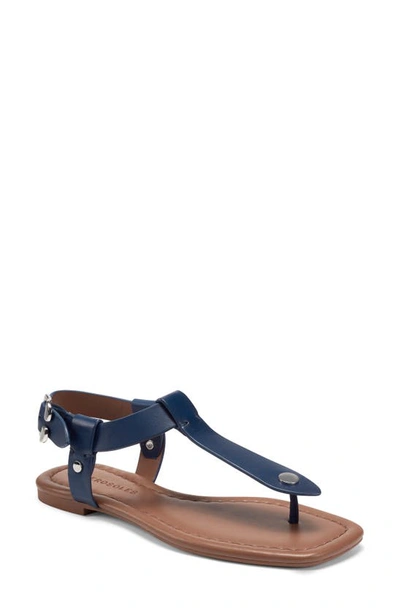 Shop Aerosoles Carmina T-strap Sandal In Navy Leather