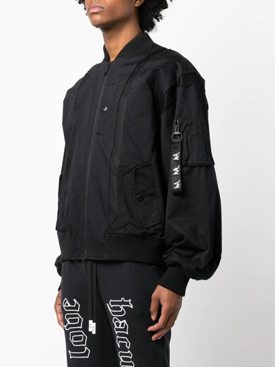 Shop Haculla Mesh-panel Bomber Jacket In Black