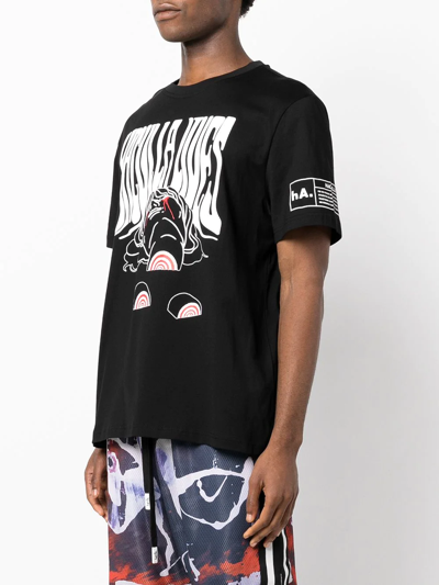 Haculla Bulls Eye Stretch-cotton T-shirt In Black