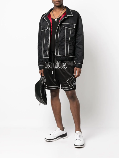 Haculla Gothic Brand-print Crepe Shorts In Black