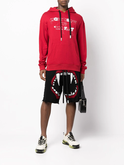 Haculla Don't Grow Up Fast Text-print Cotton-jersey Hoody In Red