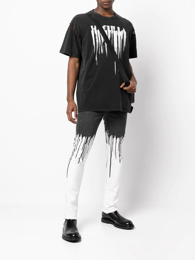 Haculla Smeared Stretch-cotton T-shirt In Black