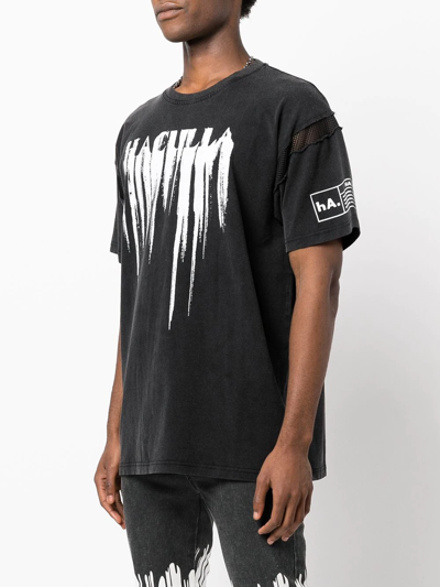 Haculla Smeared Stretch-cotton T-shirt In Black