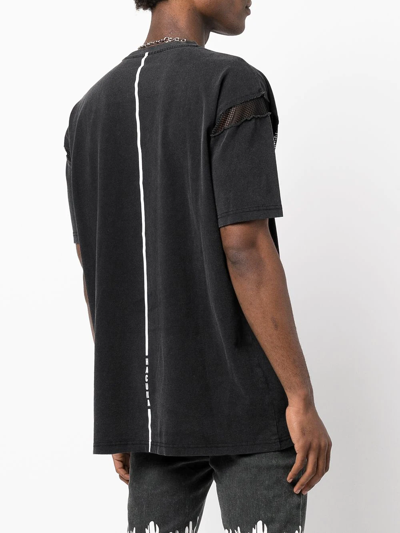 Shop Haculla Smeared Stretch-cotton T-shirt In Black