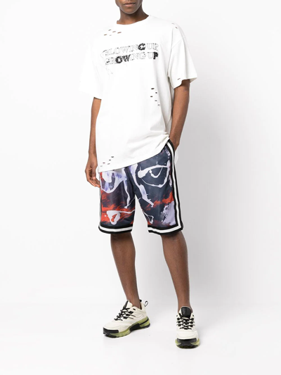 Shop Haculla Painted Basketball Track Shorts In Multicolour