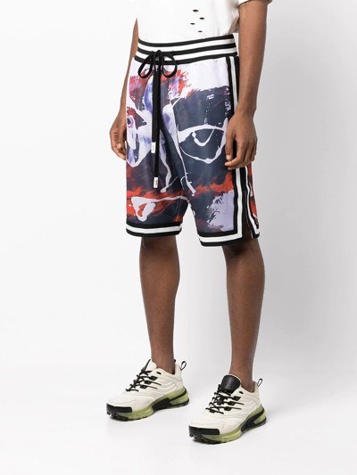 Shop Haculla Painted Basketball Track Shorts In Multicolour