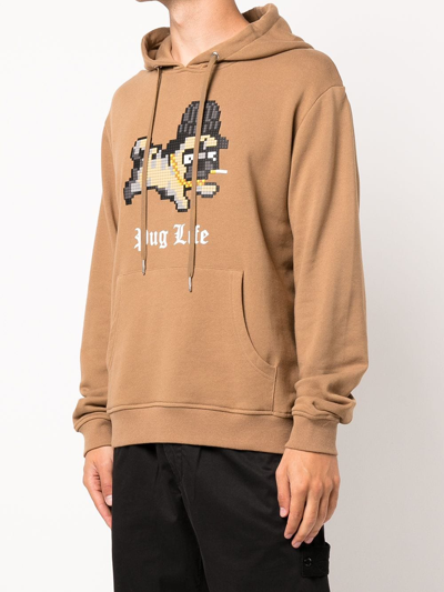 Mostly Heard Rarely Seen 8-bit Pug Life Pullover Hoodie In Brown