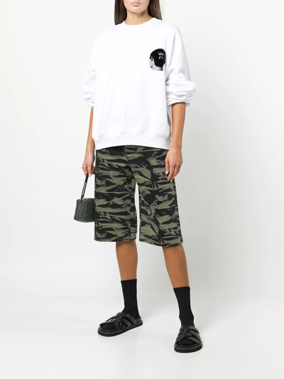 Alexander Wang Camouflage Knee-length Shorts In Green
