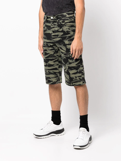 Shop Alexander Wang Camouflage Knee-length Shorts In Green