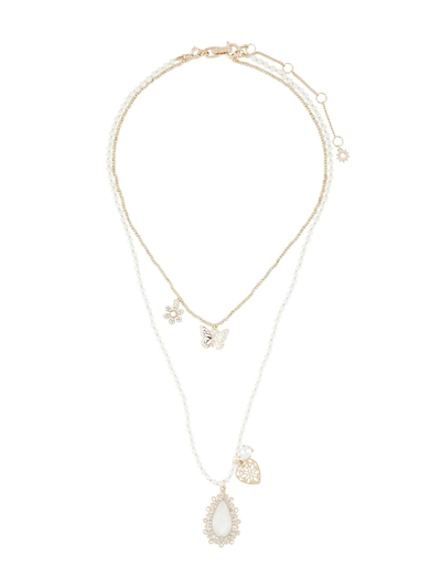 Shop Marchesa Notte Layered Pendant Necklace In Gold