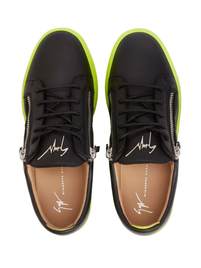 Shop Giuseppe Zanotti Frankie Leather Low-top Sneakers In Black