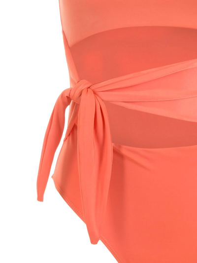 Brigitte Katia Knot-detail One-piece Swimsuit In Orange