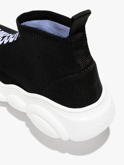 Moschino Logo-jacquard High-top Sock Trainers In Black