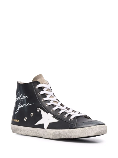 Shop Golden Goose Star-patch Lace-up Sneakers In Black