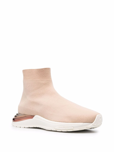 Ferragamo Metallic Heel-counter Sneakers In Neutrals