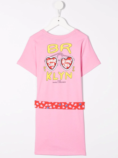 Shop The Marc Jacobs Logo-print Shirt Dress In Pink