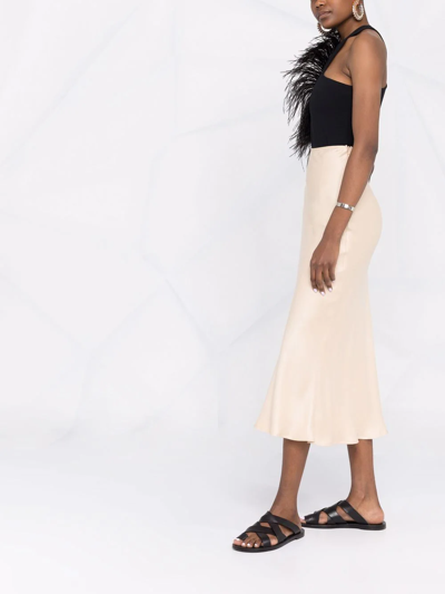 Shop Manurí High-waist Flared Mid-length Skirt In Neutrals