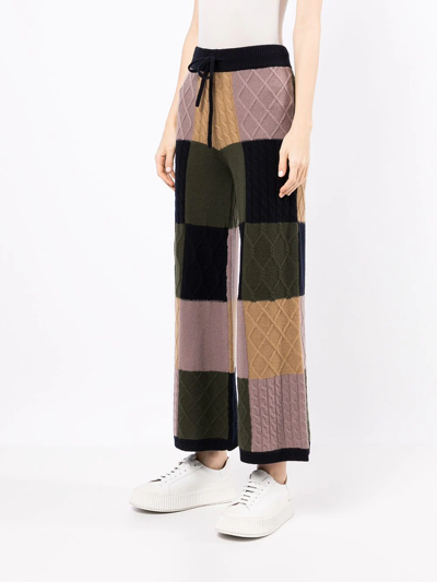 Madeleine Thompson Grus Checked Wool Trousers In Blue