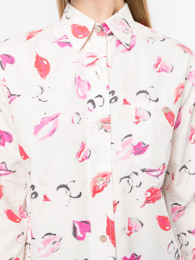 Pre-owned Chanel 1990s Lip-print Shirt In White