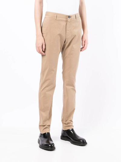 Shop Ps By Paul Smith Mid-rise Slim-fit Chinos In Brown